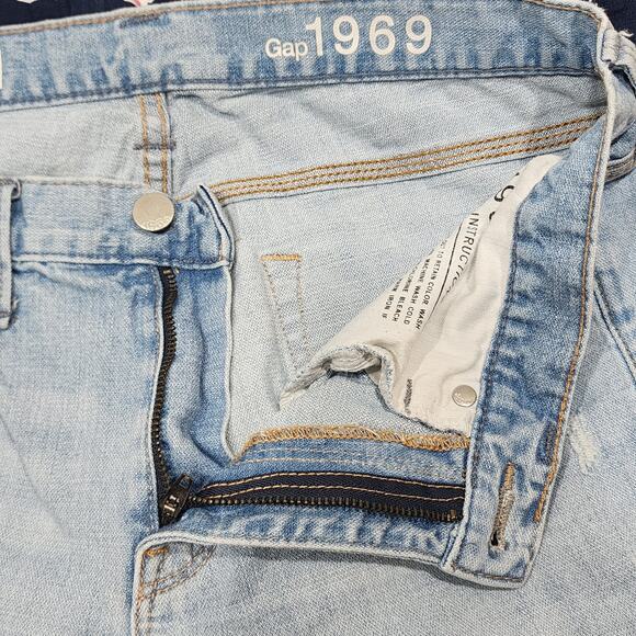 Gap 1969 Jeans Sexy Boyfriend Size 28 Stretchy Light Wash Distressed - Picture 6 of 10